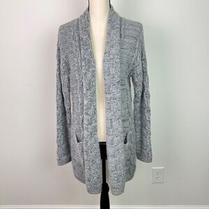 Cynthia Rowley Women's Gray Chunky Cable Knit Wool Alpaca Blend Cardigan